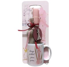 Σετ Λαμπάδα με Κούπα Protect Your Queen