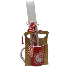 Σετ Λαμπάδα Ολυμπιακός με Κούπα