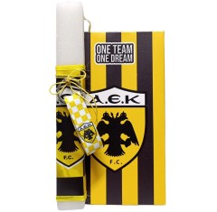 Σετ Λαμπάδα ΑΕΚ με Καμβά One Team One Dream