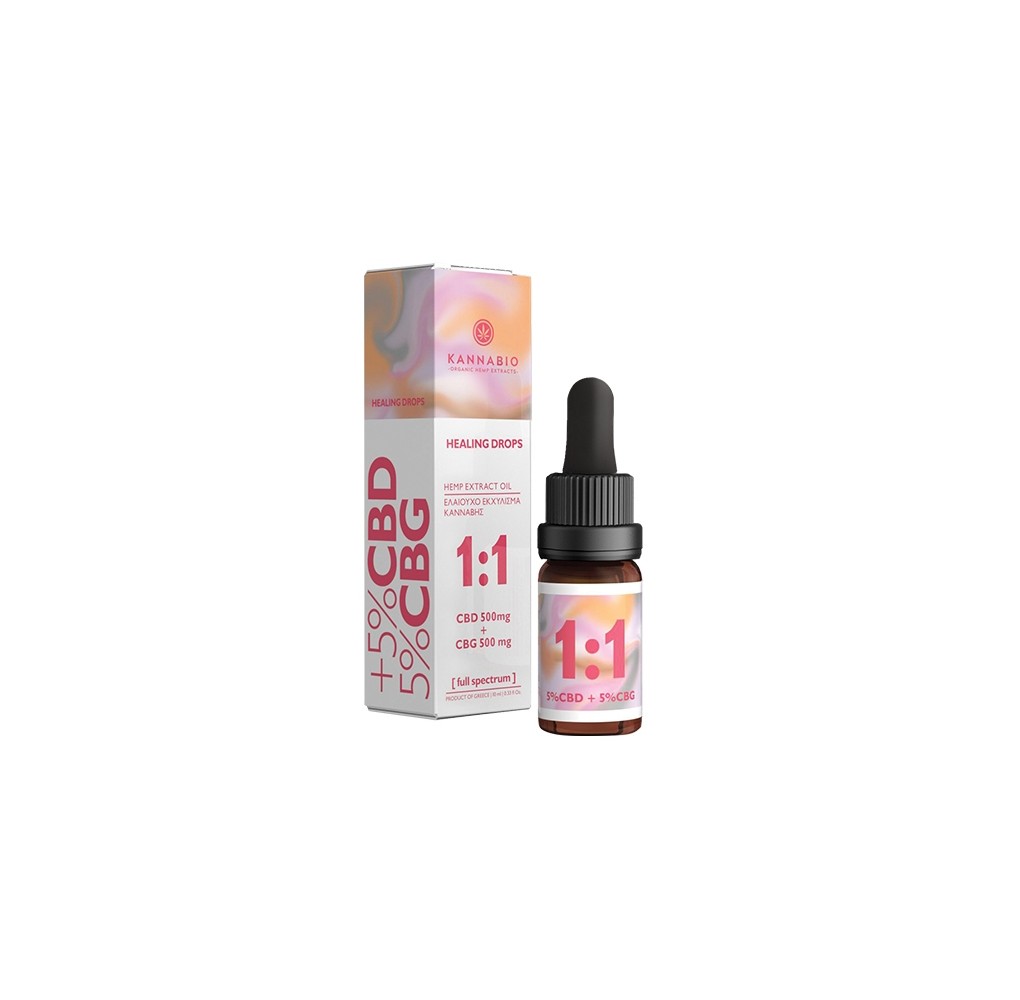 Kannabio Healing Drops 1:1 CBD 500mg & CBG 500mg 10ml