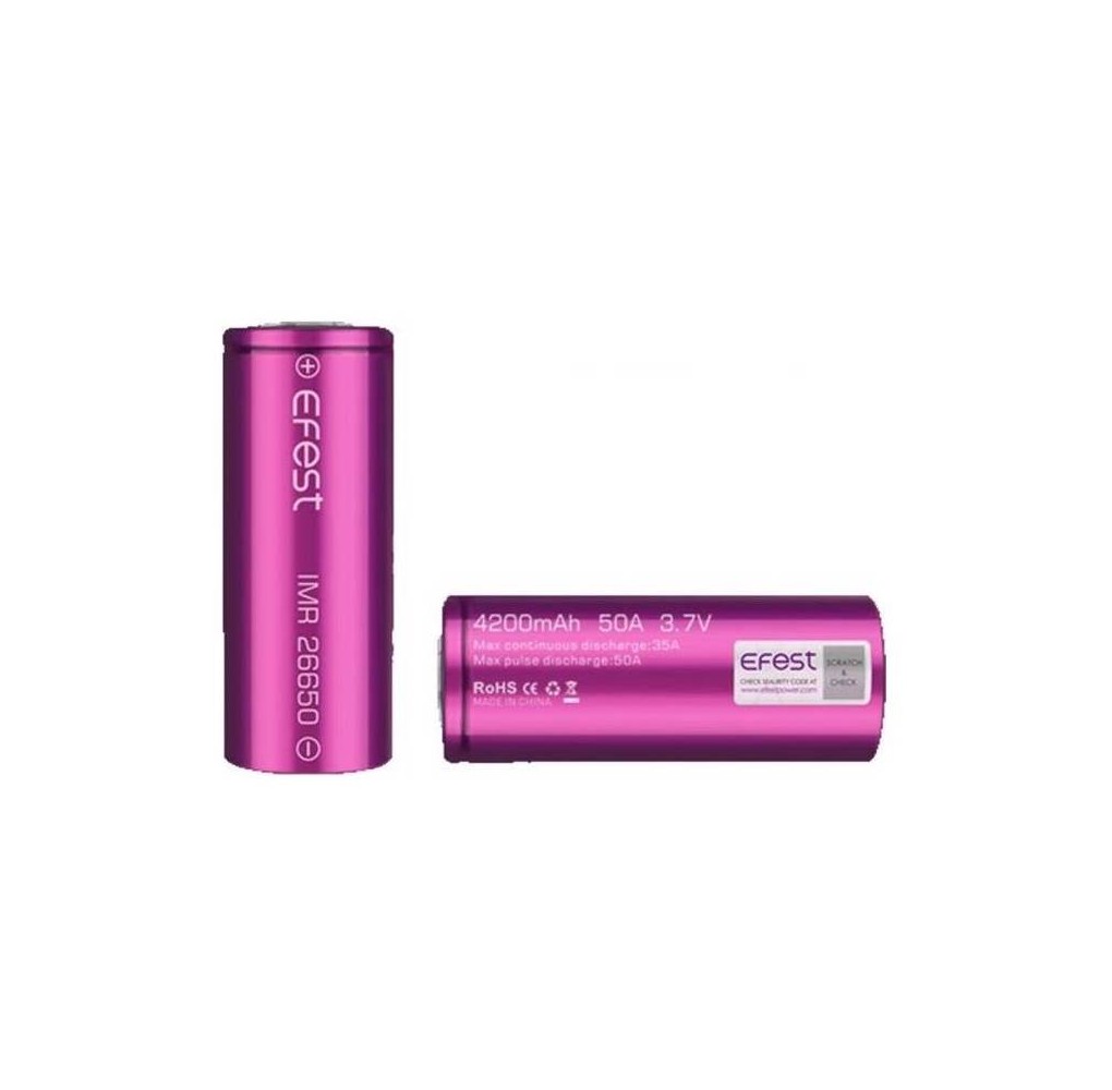 Επαναφορτιζόμενη Μπαταρία Efest 26650 4200mAh 50A (1 Τεμάχιο)