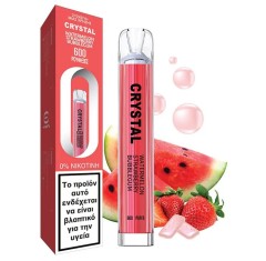 Crystal Bar 600 Puffs 0mg Watermelon Strawberry Bubblegum