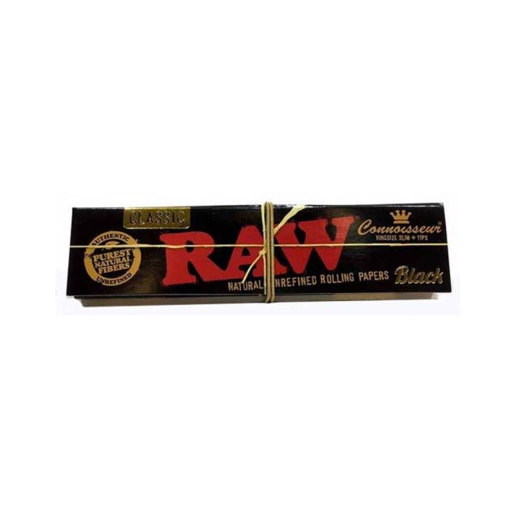Χαρτάκια RAW Classic Black King Size Slim με Τζιβάνες