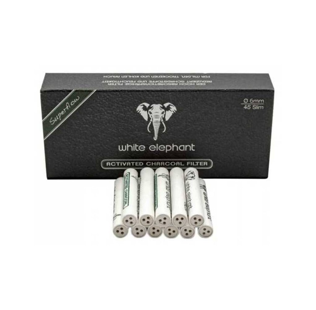Φίλτρα White Elephant 6mm Ενεργού Άνθρακα 45 Τεμάχια