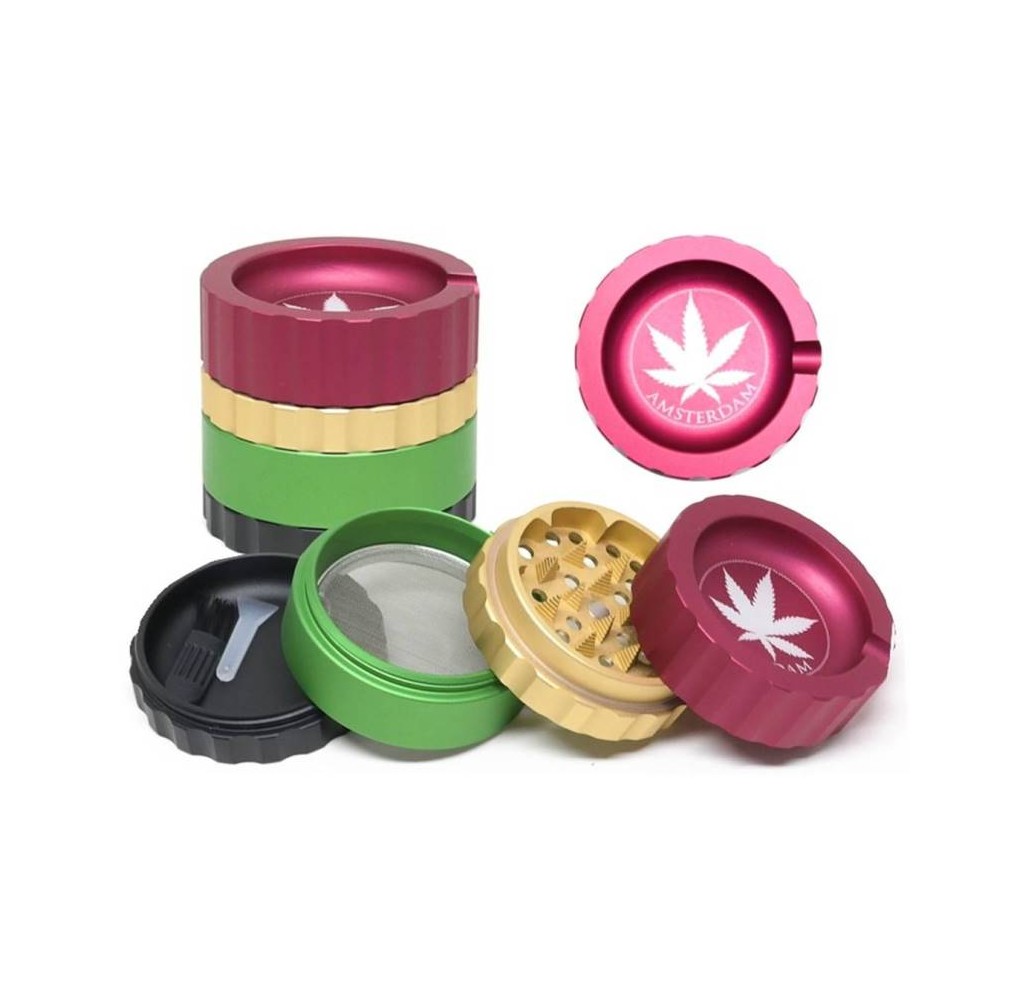 Grinder Amsterdam Rasta Aluminium 60mm - 4 Parts
