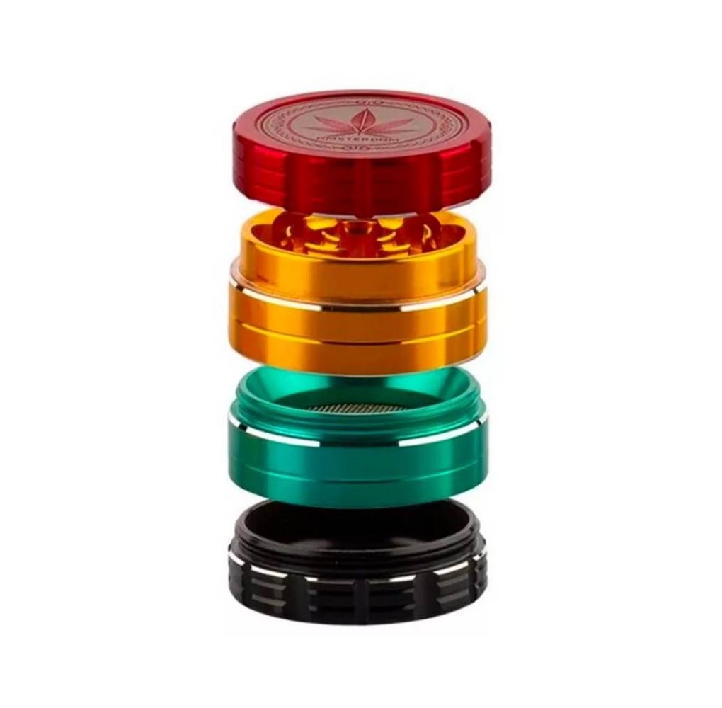 Grinder Amsterdam Leaf Aluminium 50mm - 4 Parts