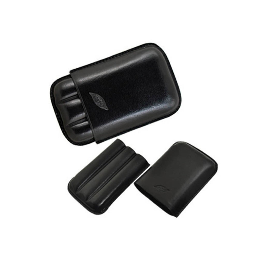 Δερμάτινη Πουροθήκη Μαύρη για 3 Πούρα