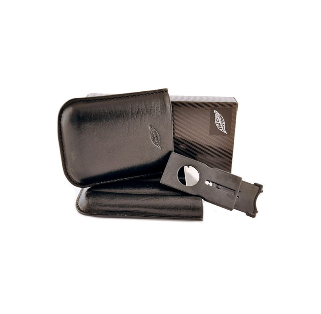 Δερμάτινη Πουροθήκη Μαύρη με Πουροκόφτη