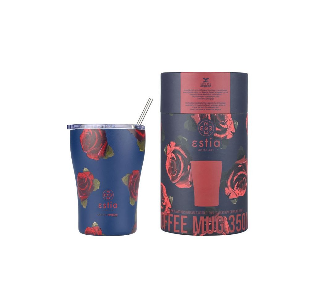 Θερμός Estia Coffee Mug 350ml Electric Roses