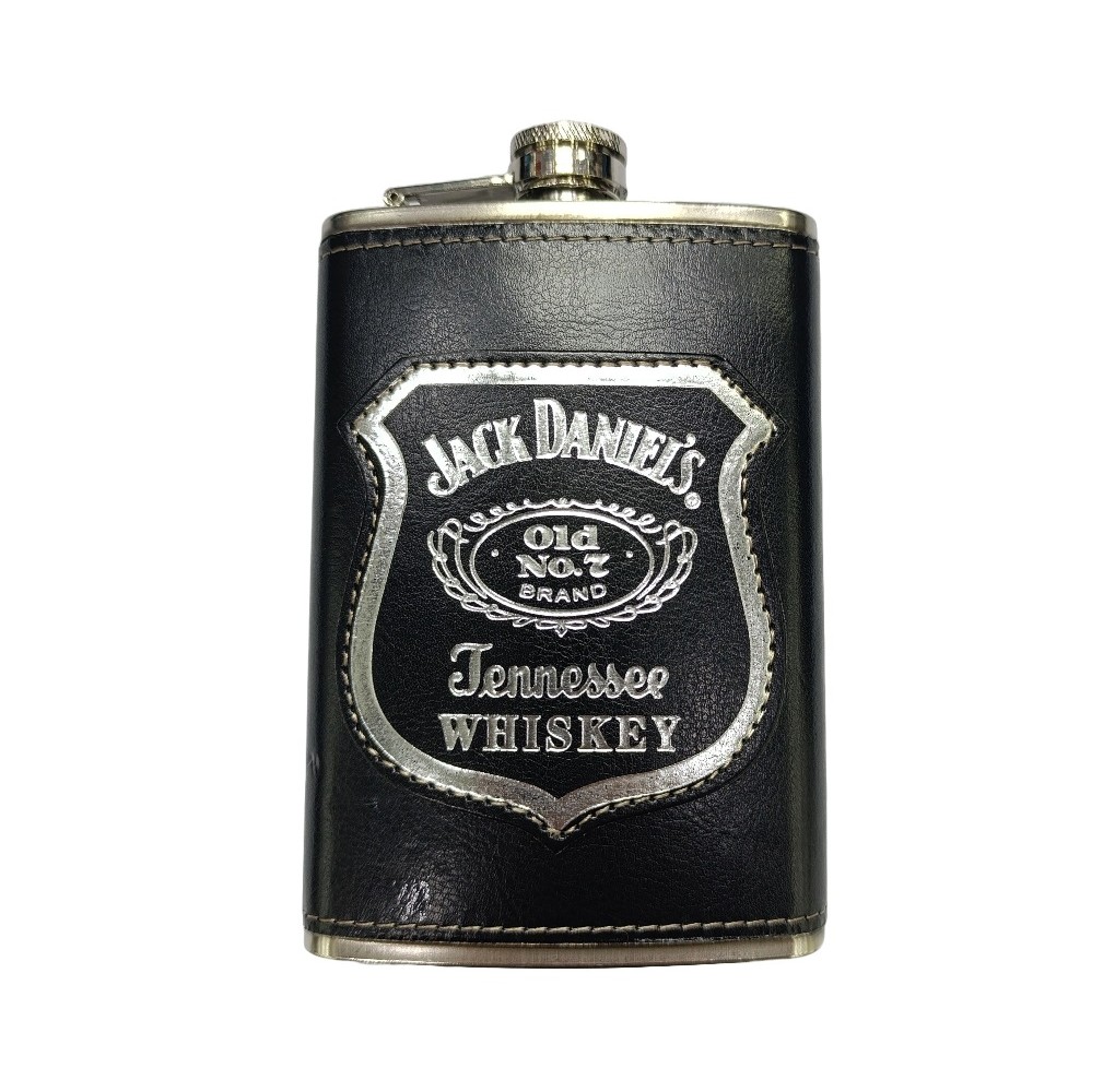 Φλασκί Jack Daniels Μαύρο σε Δερμάτινη Θήκη