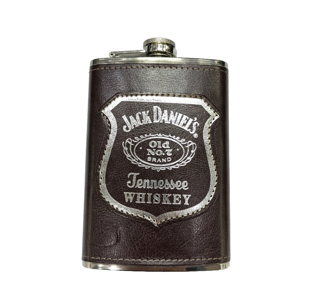Φλασκί Jack Daniels Καφέ σε Δερμάτινη Θήκη