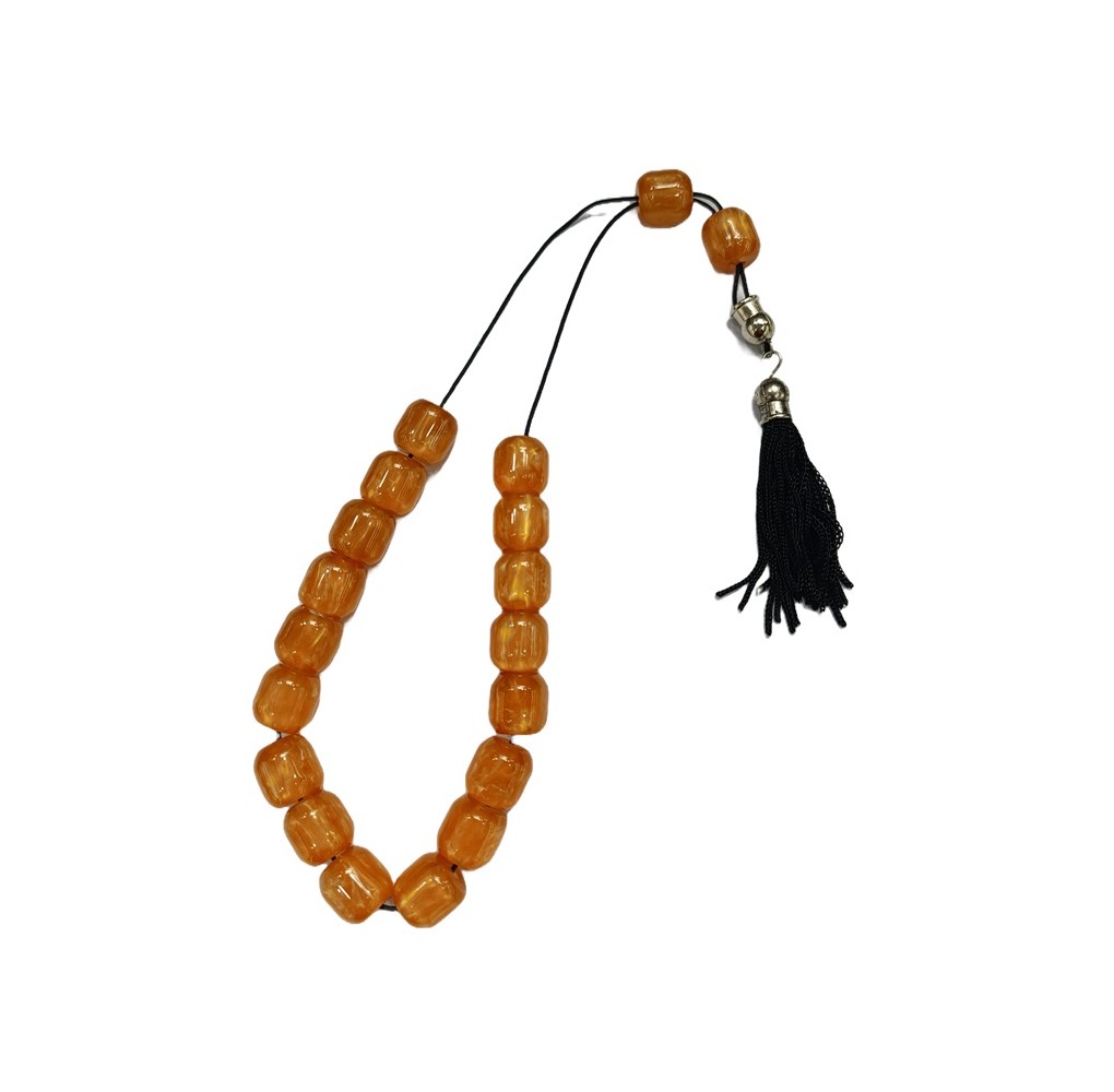 Κομπολόι Ρητίνης με Φούντα Πορτοκαλί