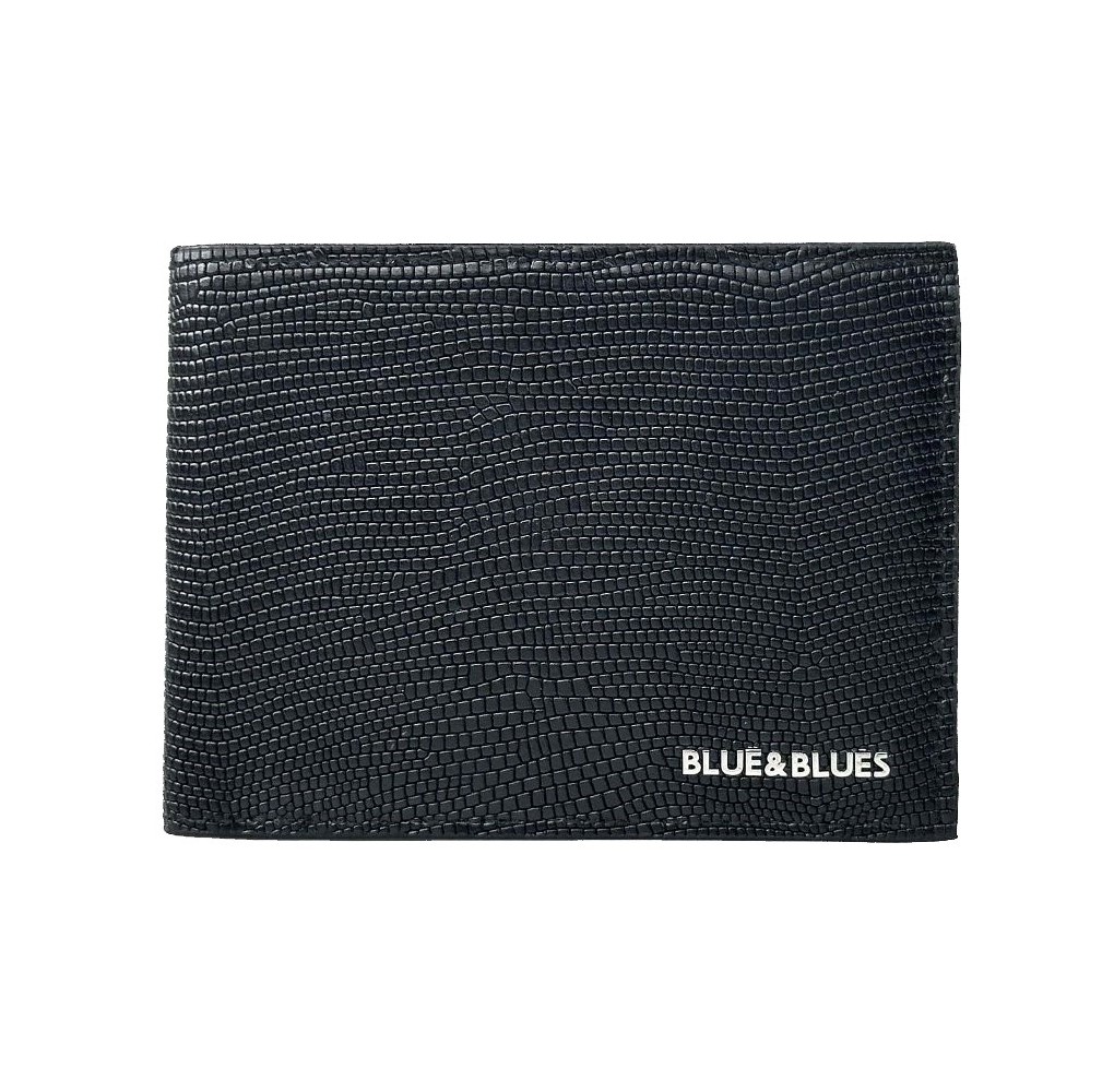 Ανδρικό Δερμάτινο Πορτοφόλι Blue and Blues Μαύρο