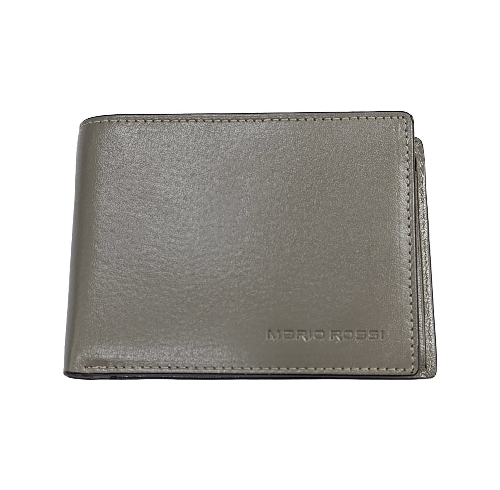 Ανδρικό Δερμάτινο Πορτοφόλι Mario Rossi Γκρι