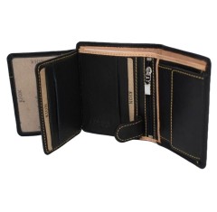 Ανδρικό Δερμάτινο Πορτοφόλι Kion Μαύρο & Κόκκινο