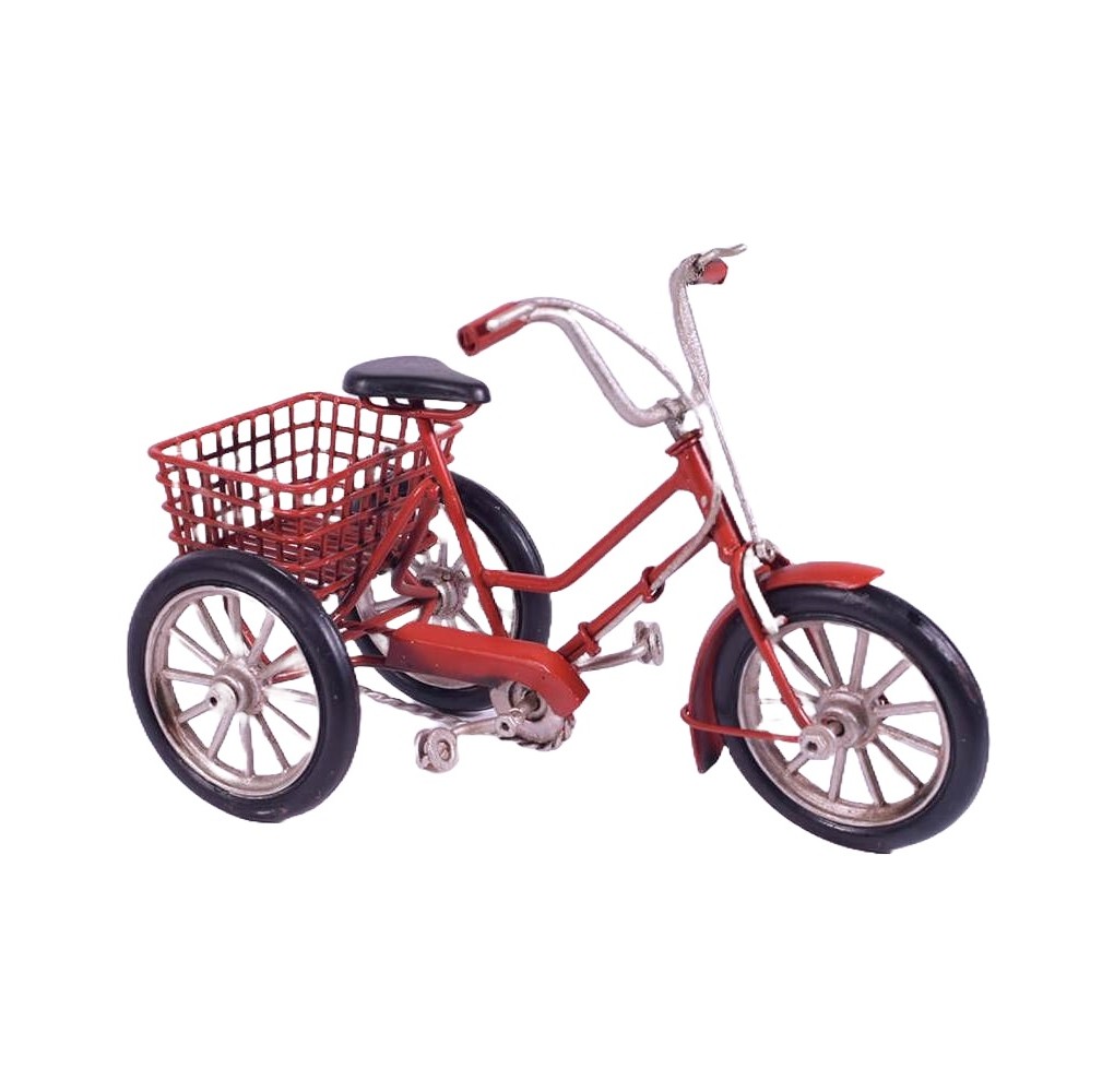 Ποδήλατο με Καλάθι Κόκκινο Μεταλλικό 16cm