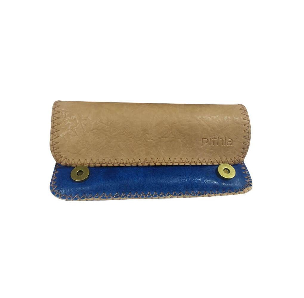 Καπνοσακούλα Δερματίνη Πυθία Amalia Camel - Blue Navy