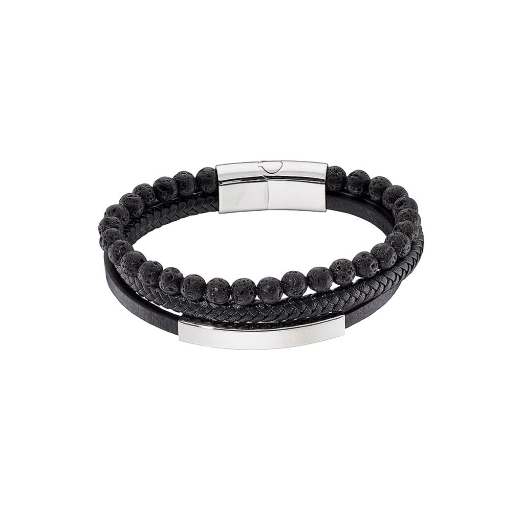 Βραχιόλι Χειροποίητο Δερμάτινο με Ανοξείδωτο Ατσάλι 50461