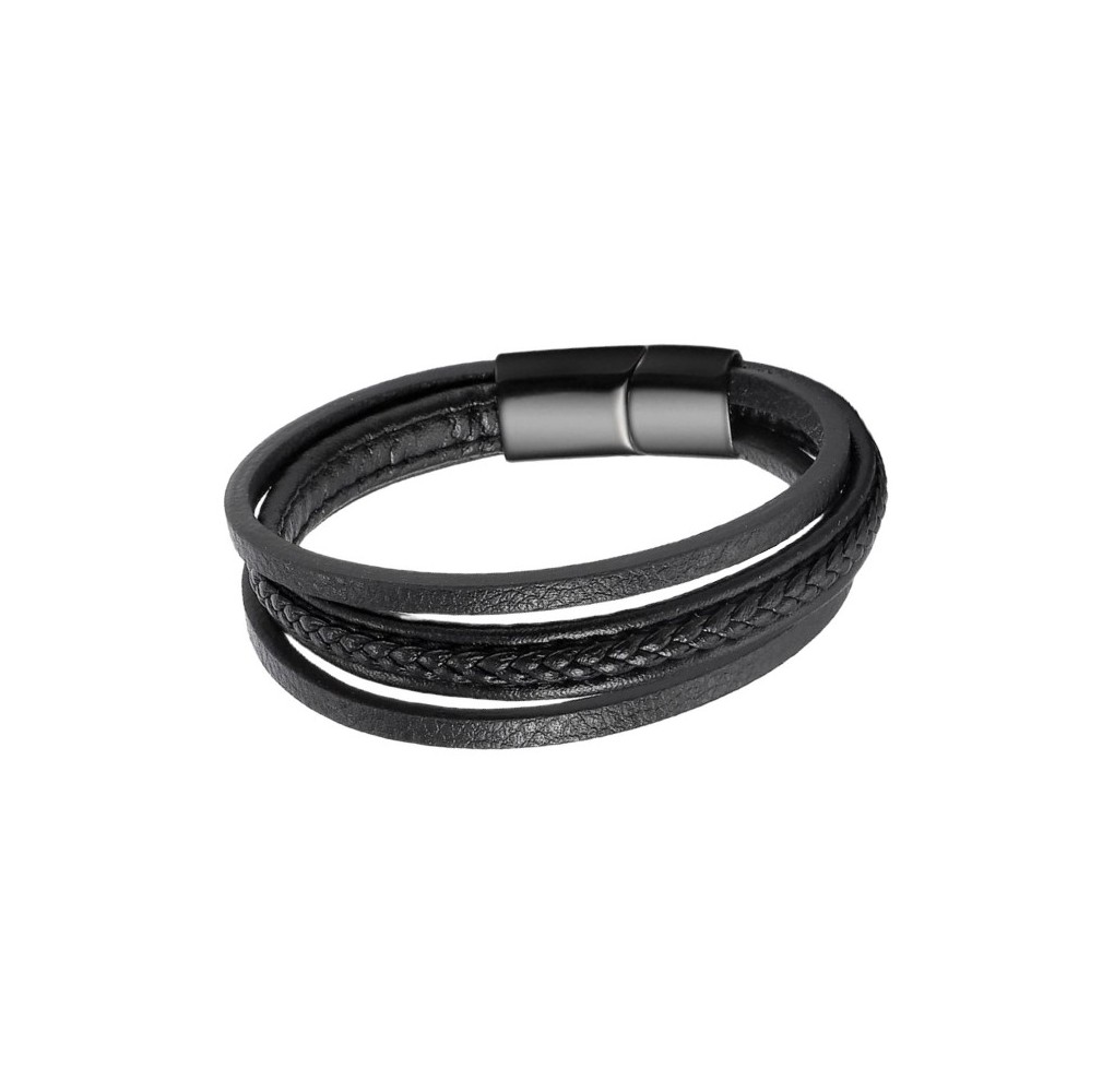 Βραχιόλι Χειροποίητο Δερμάτινο με Ανοξείδωτο Ατσάλι 50463