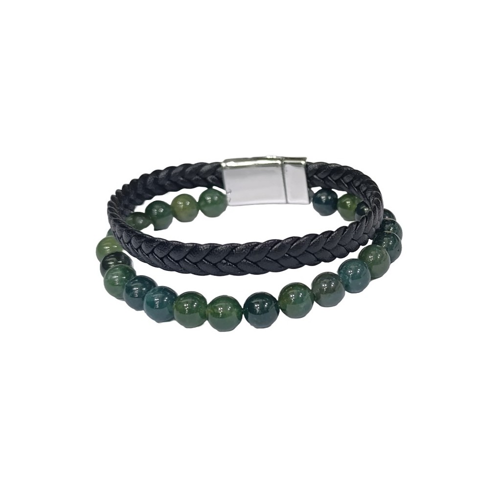 Βραχιόλι Χειροποίητο Δερμάτινο με Ανοξείδωτο Ατσάλι 50482