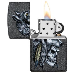 Αναπτήρας Zippo Wolf Skull Feather Design
