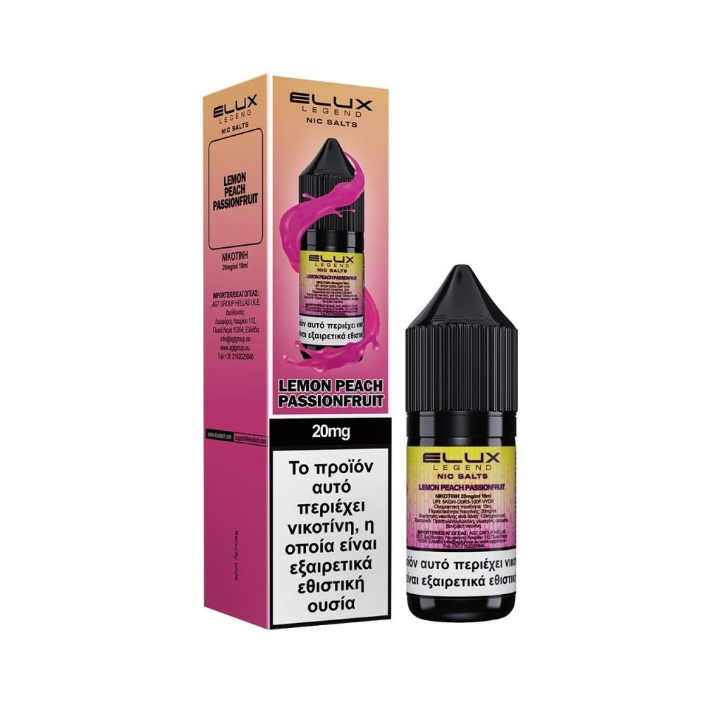 Elux Lemon Peach Passion Fruit Nic Salts 10ml