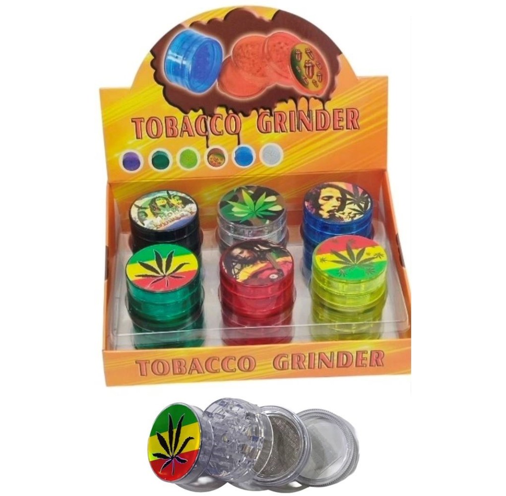 Grinder Plastic Cannabis Print 50mm - 4 parts
