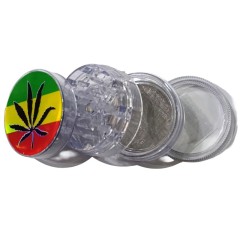 Grinder Plastic Cannabis Print 50mm - 4 parts