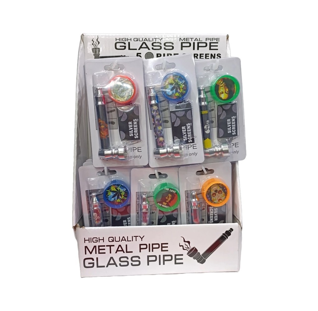 Σετ Μεταλλικό Πιπάκι με Grinder και 5 Σίτες