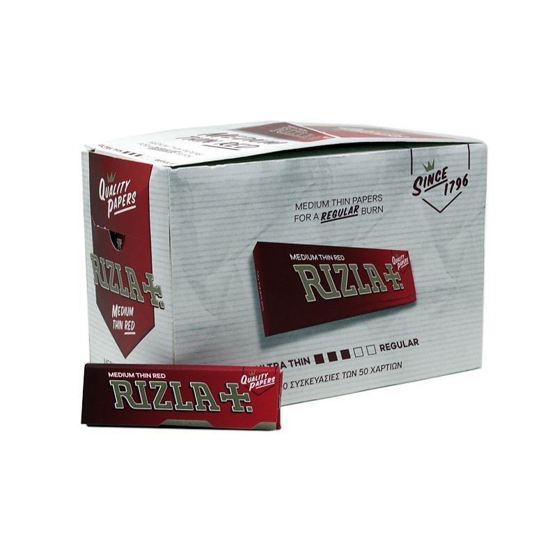 Χαρτάκια Rizla Thin Red - Πακέτο 50 τεμαχίων