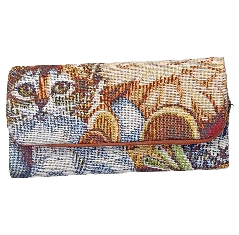 Καπνοσακούλα Χειροποίητη Δερμάτινη με Καμβά 3Cats 11318