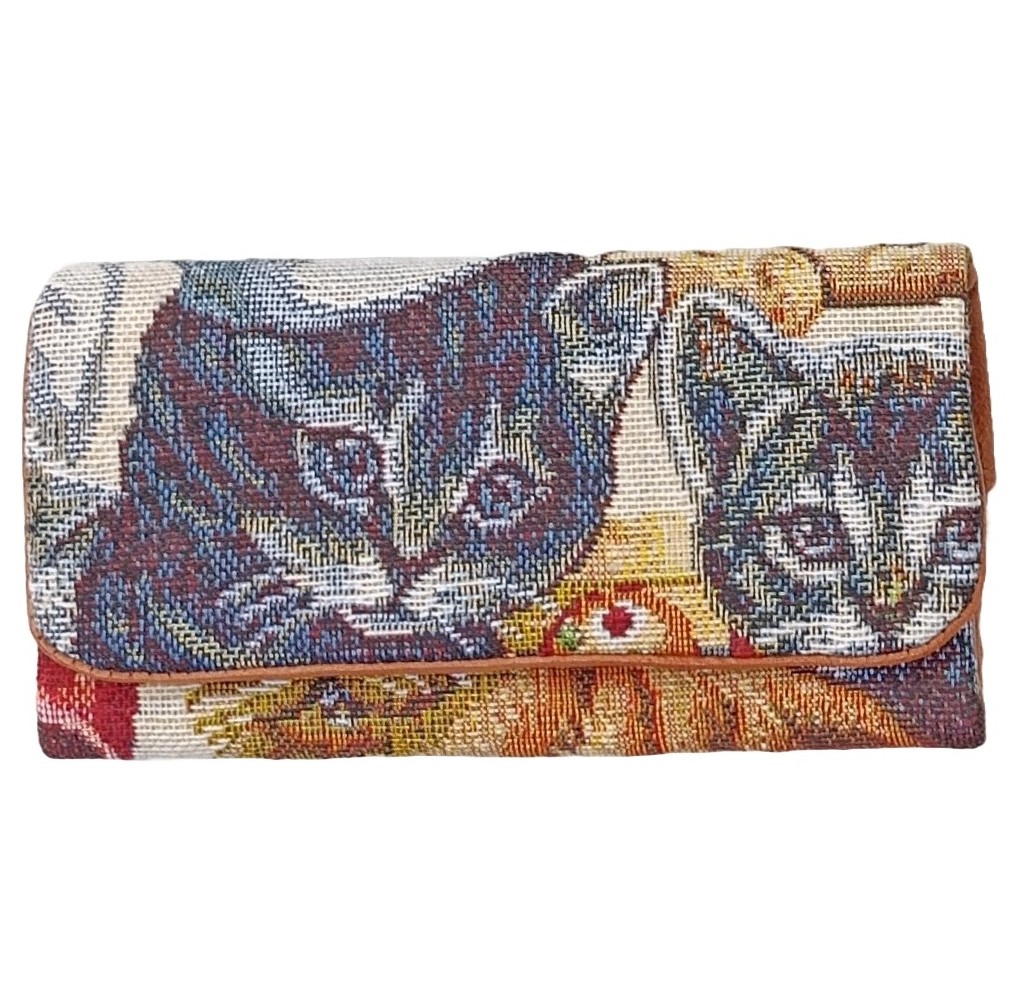 Καπνοσακούλα Χειροποίητη Δερμάτινη με Καμβά 3Cats 11319