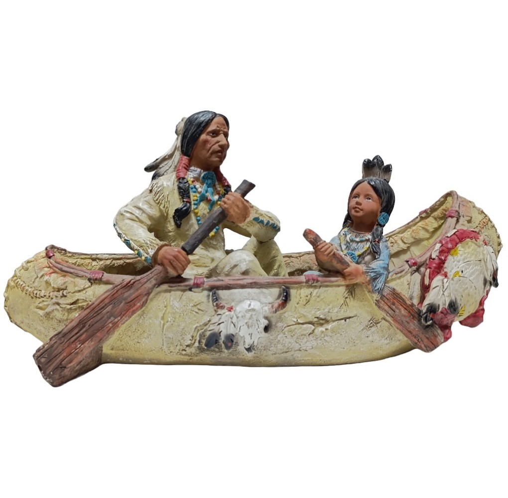Διακοσμητικοί Ινδιάνοι σε Βάρκα 45cm