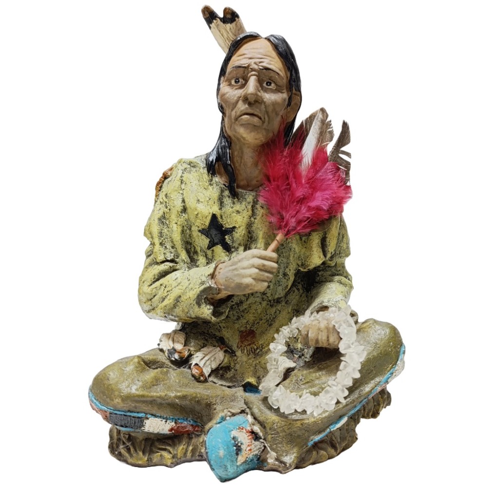 Διακοσμητικός Ινδιάνος με Φτερό και Βραχιόλι 21cm