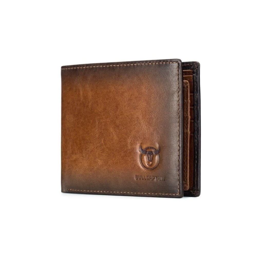 Ανδρικό Δερμάτινο Πορτοφόλι Bull Captain QB-05 Καφέ