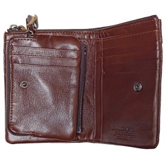 Ανδρικό Δερμάτινο Πορτοφόλι Bull Captain QB-051 Σκούρο Καφέ