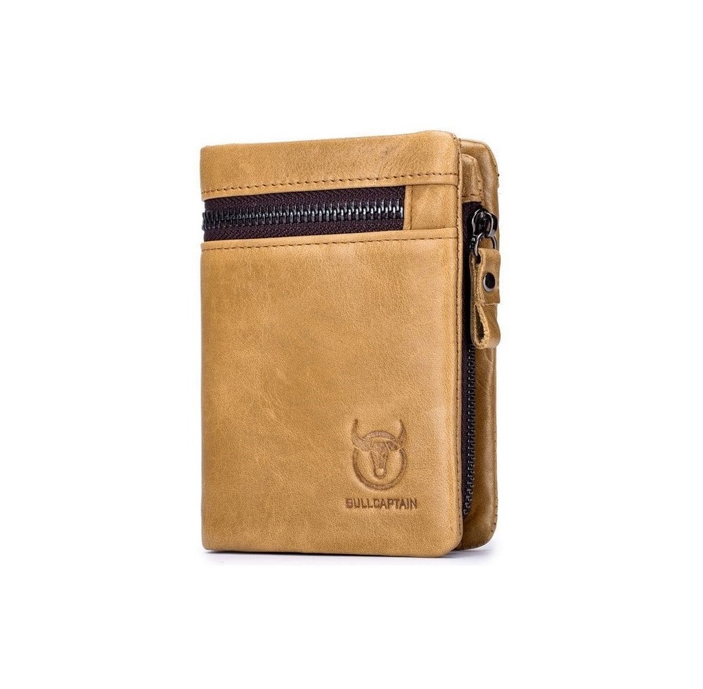 Ανδρικό Δερμάτινο Πορτοφόλι Bull Captain QB-03 Καφέ Ανοικτό