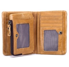 Ανδρικό Δερμάτινο Πορτοφόλι Bull Captain QB-03 Καφέ Ανοικτό