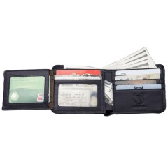 Ανδρικό Δερμάτινο Πορτοφόλι Bull Captain QB-031 Μαύρο