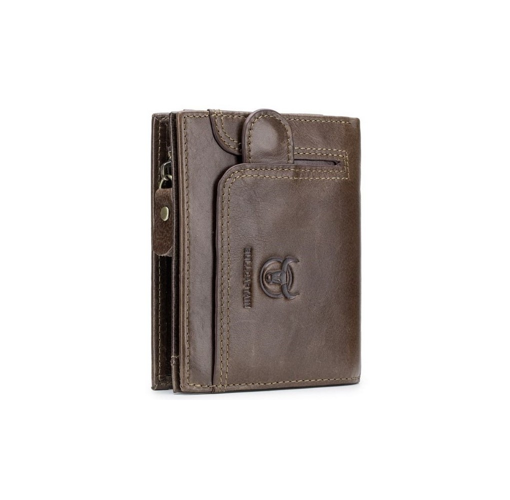 Ανδρικό Δερμάτινο Πορτοφόλι Bull Captain QB037 Καφέ