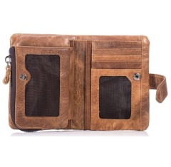 Ανδρικό Δερμάτινο Πορτοφόλι Bull Captain QB-V 01 Καφέ Ανοικτό